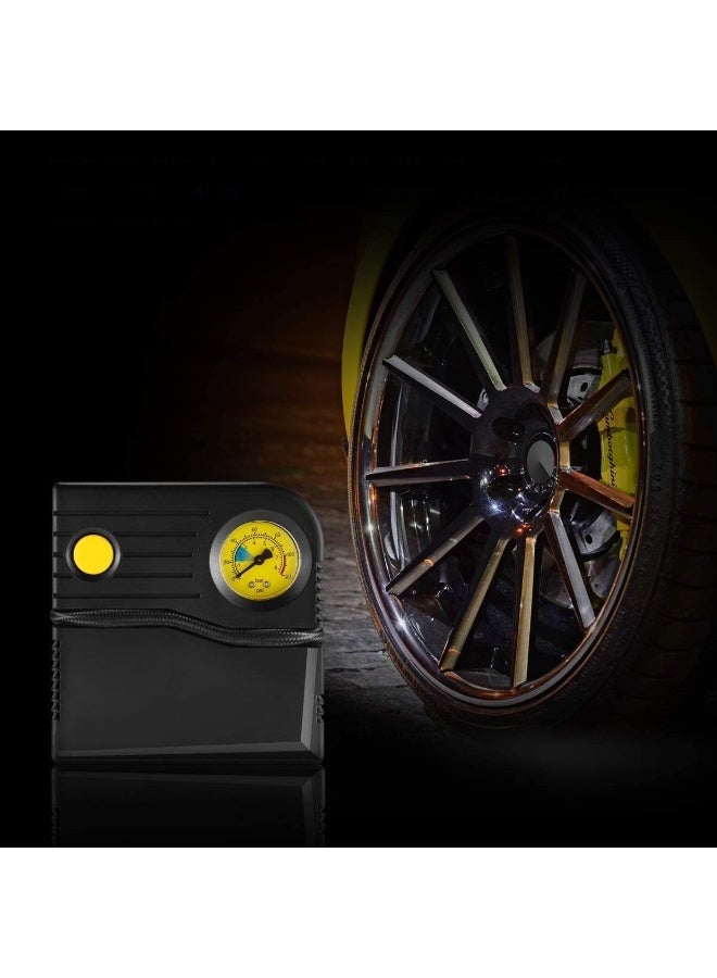 Portable Car Air Compressor (12V DC) - Powerful Tire Inflator with Pressure Gauge - Easy to Use Air Pump for Car, Bike & Motorbike - Durable Daily Use - Image 2