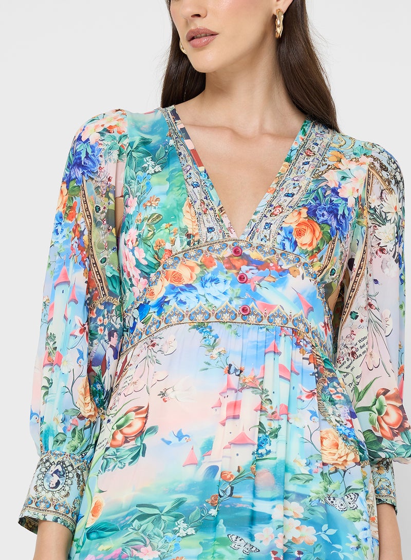 ايلا فستان بطبعة زهور - Image 3