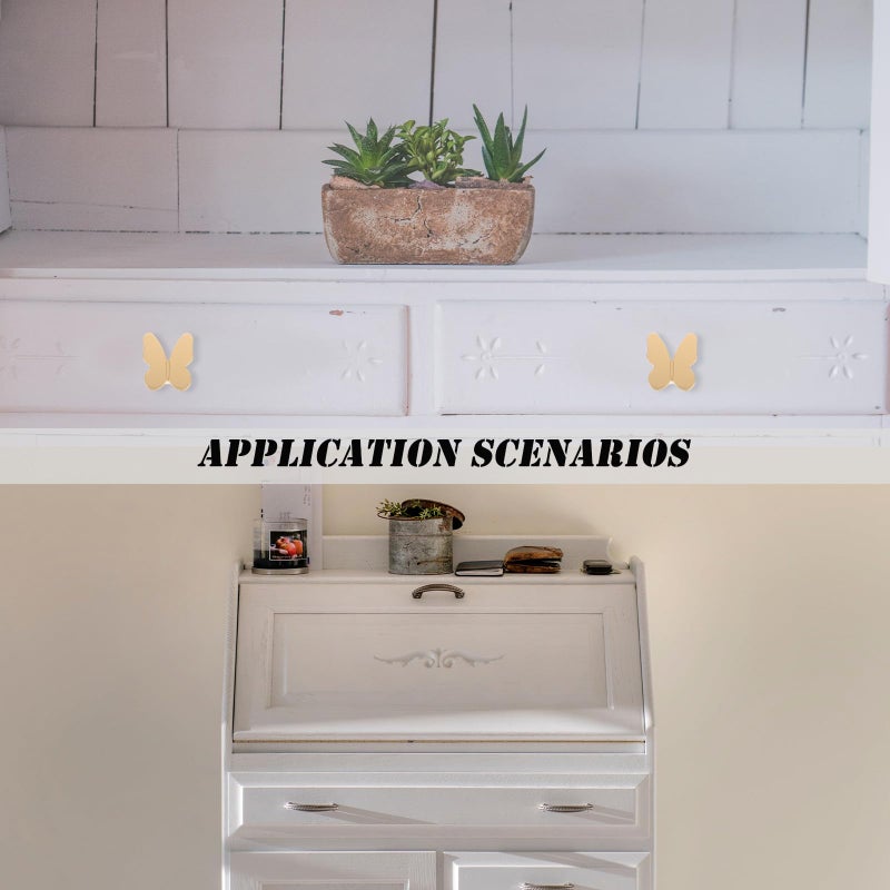 Butterfly Drawer Pulls Cabinet Knobs Brushed Metal Single Hole Furniture Hardware - Image 5
