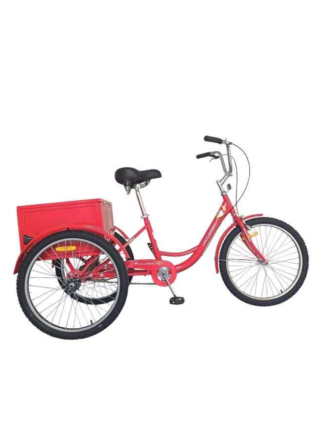 Challenger 24-inch bicycle - three wheels with a rear iron box