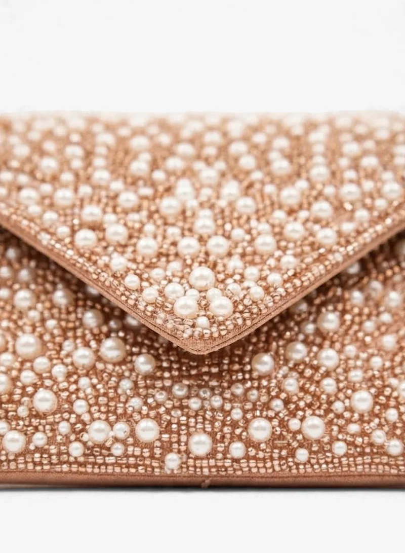 Viny Viny Women's Beaded Crystal Envelope Clutch – Embellished Evening Bag for Parties & Weddings