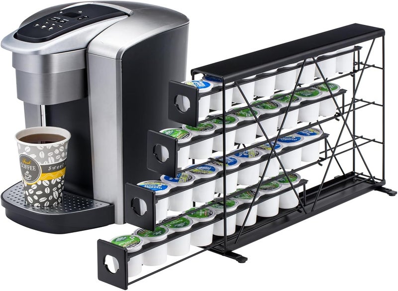 Rice rat k cup Holders for 4 Tier Coffee Pod Holder,Black Metal Space(32 pods) - Image 1