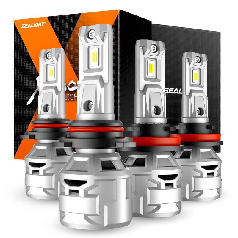 SEALIGHT HB9588 Light Bulbs Combo 6500K Diamond White Super Bright X5 Light Bulbs Plug and Play Fog Bulbs Pack of 4