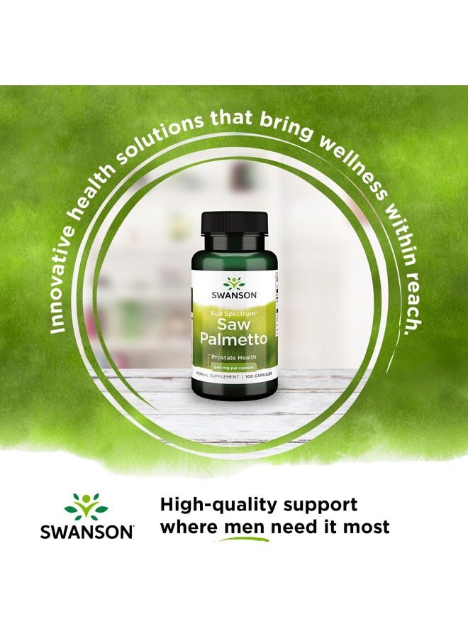 SWANSON Saw Palmetto - Herbal Supplement Promoting Male Prostate Health Support - Natural Hair Supplement & Urinary Health Support - 540 mg 100 Capsules (2 Pack) - Image 2