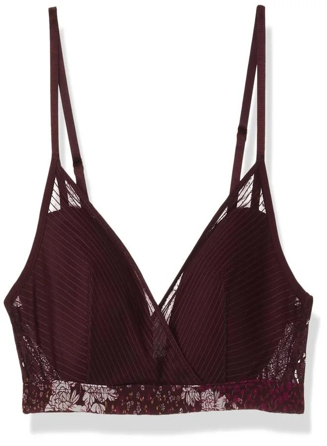 Triumph Triumph Lavish Spotlight Ultrasoft Lacy Padded Wireless Bra Maroon