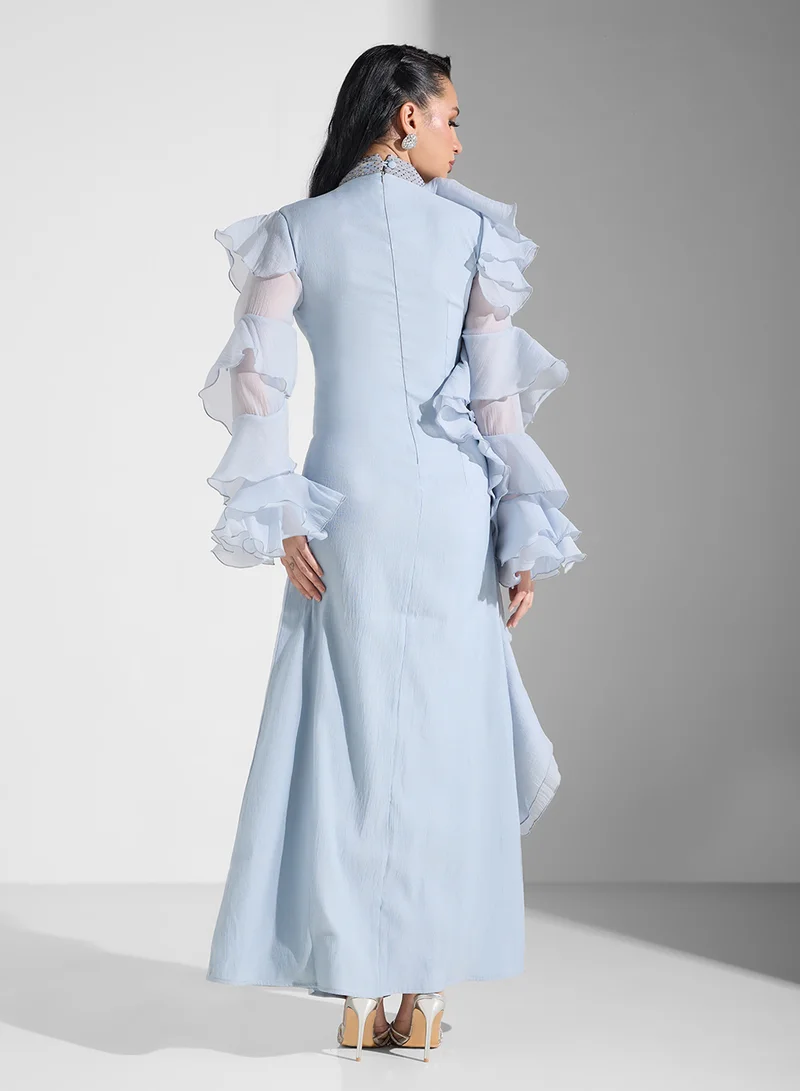 نمشي x Ruffled Evening Dress