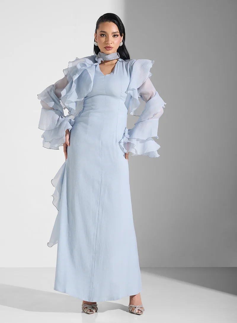 نمشي x Ruffled Evening Dress