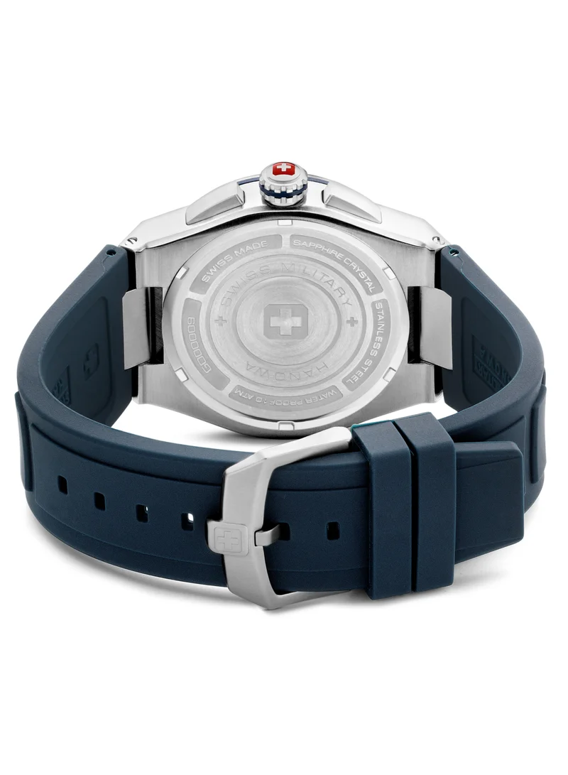 سويس ميليتري هانوا Men's Swiss Military Hanowa Mission Xfor-02 Watch for Men with BLUE Silicone Strap 10 Atm - SMWGO0000902