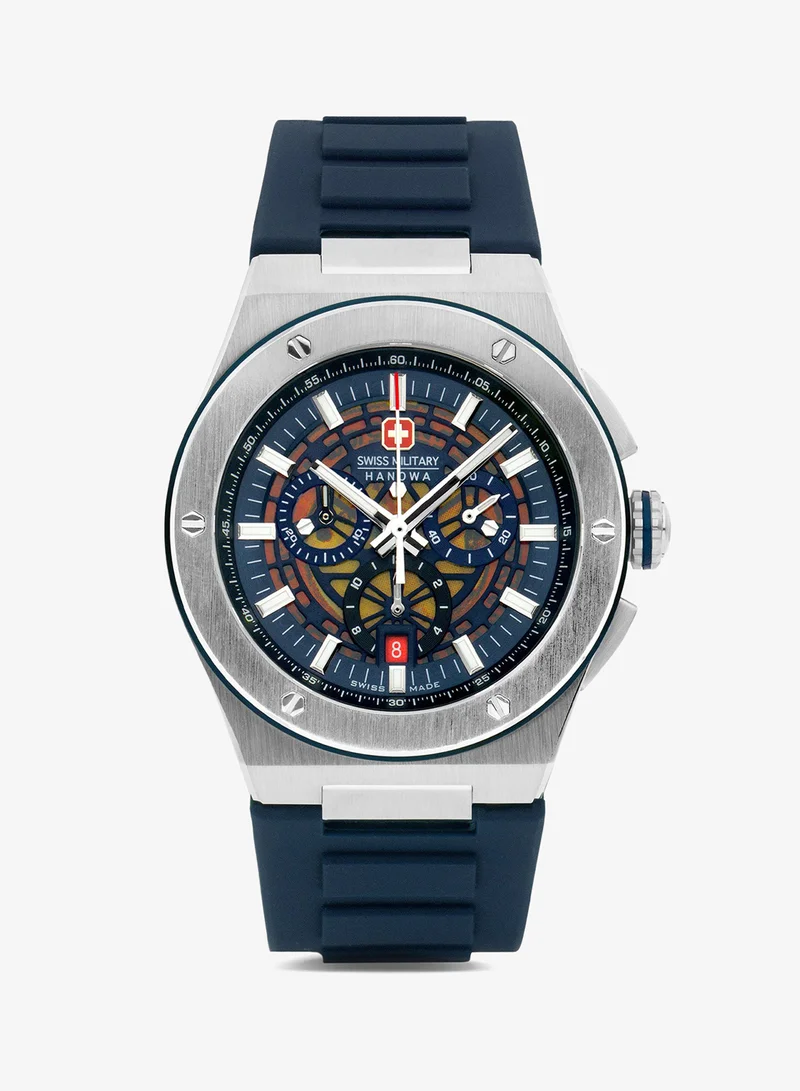 Swiss Military Hanowa Mission Xfor-02 Watch for Men with BLUE Silicone Strap 10 Atm - SMWGO0000902