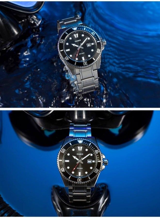 CASIO Analog Quartz Black Dial Stainless Steel Men's Watch MDV-107D-1A1VDF - Image 5