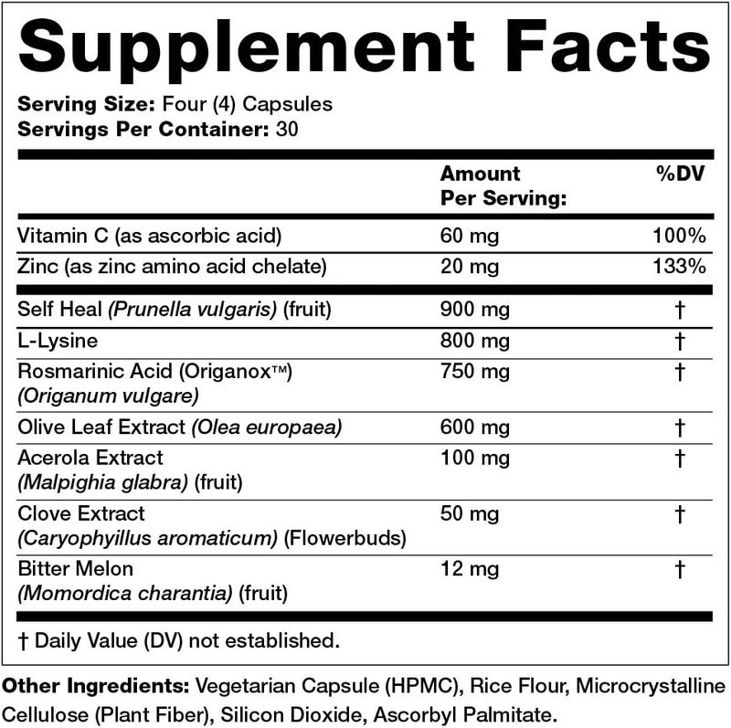 Olympian Labs Herpeeze Next Generation  120 Capsules  Immune Boosting Support - Image 3