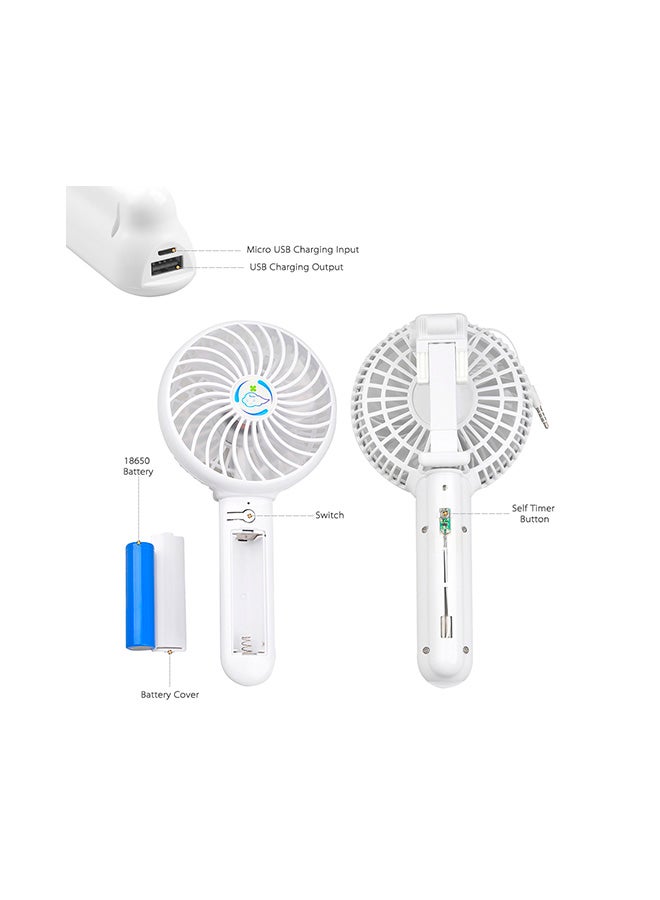 إسكدنيا مروحة محمولة باليد متعددة الوظائف 3 في 1 مزودة بمقبض من السيليكون ومنفذ USB H18415 أخضر - Image 2