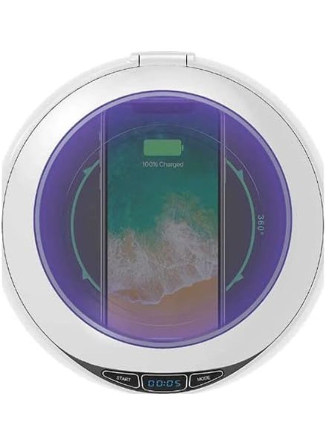 Powerology Universal UV Sanitiser Box with Wireless Charging 15W  White - Image 3
