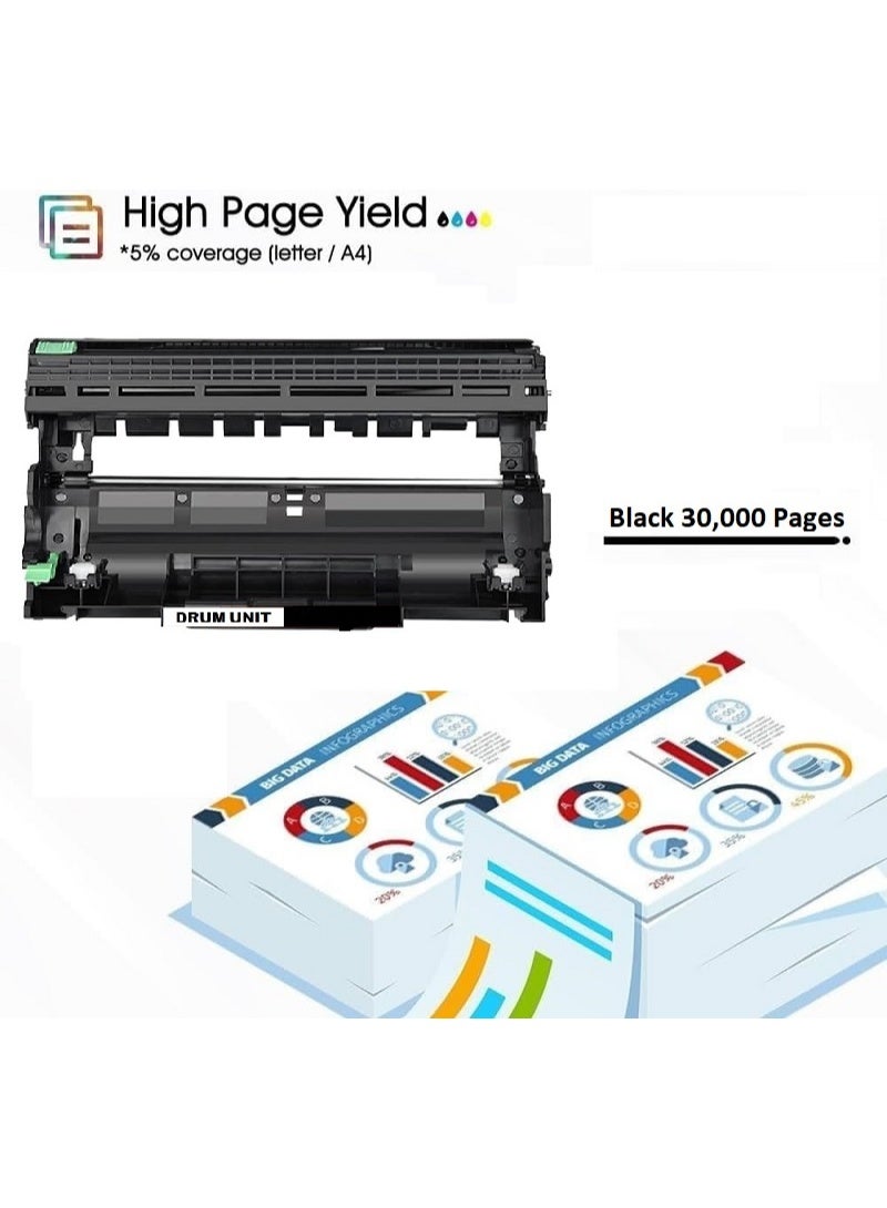 DR-3380 Black Drum Unit Replacement For Brother HL 5440D, 5450DN, 5470DW, 5470DWT, 6180DW MFC 8510DN, 8520DN, 8950DW DCP 8110DN, 8250DN (Black) - Image 4