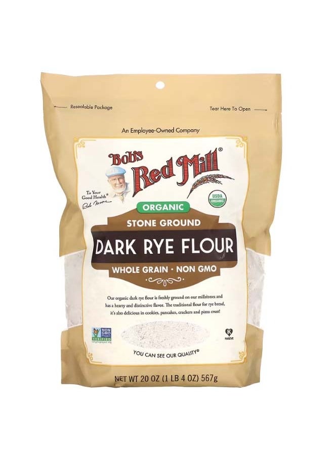 Bob's Red Mill Organic Dark Rye Flour Whole Grain 20 oz 567 g  - Image 1
