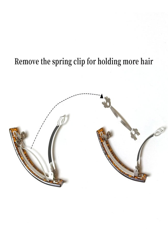 Markuii Large Hair Barrette for Women No Slip Acetate Not Easy to Break French Tortoise Curved Half Up Elegant Hair Clips, 4 Pack - Image 5