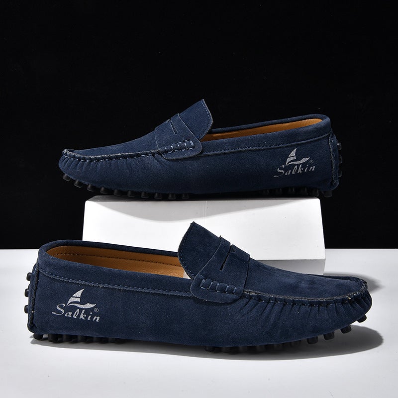 Men'S Beanie Shoes, Men'S Casual Leather Shoes, British Beanie Shoes, Leather Shoes, Fashionable Men'S Loafers - Image 1