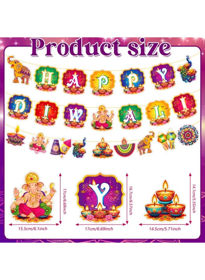 3 علبة ديكورات حفل الديوالي - فوانيس حلزونية - بانر - أضواء معلقة - مجموعة تعليق السقف - Image 2