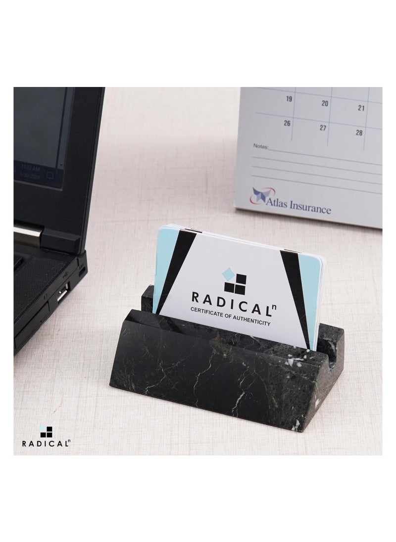 RADICALn Radicaln Business Card Holder Black Handmade Marble Office Desk Organizers Small Business Supplies Home Office Décor  Ideal For Gift Cards Credit Card Holder Table Card Holders  - Image 3