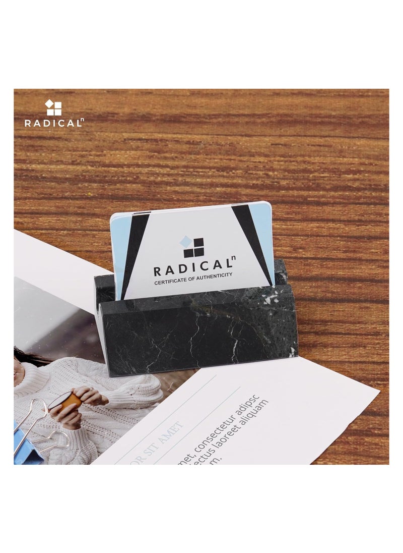 RADICALn Radicaln Business Card Holder Black Handmade Marble Office Desk Organizers Small Business Supplies Home Office Décor  Ideal For Gift Cards Credit Card Holder Table Card Holders  - Image 5