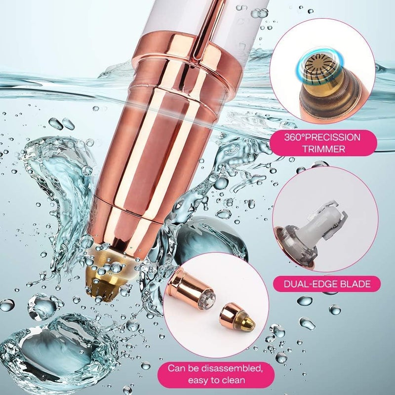 N.C CYY Eyebrow Hair Remover, Eyebrow Shaper for Women, Painless-Precision Eyebrow Trimmer Brows Epilator Eye Brow Facial Face Razor for Face Lips Nose Facial Hair Removal with LED Light (White) - Image 4