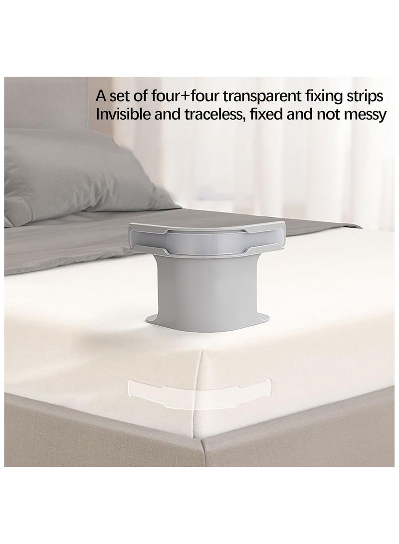 NANAO مجموعة حوامل ملاءات السرير، مشابك زوايا السرير، حزام غير قابل للانزلاق للحفاظ على الملاءات ثابتة، حامل مجموعة السرير، مشابك الزوايا لغرفة النوم لجميع أحجام المراتب، 4 قطع رمادية - Image 3