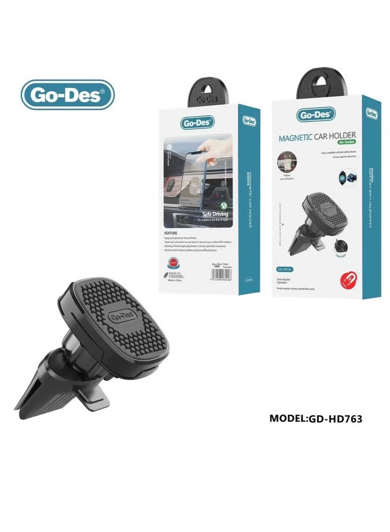 GO-DES Magnetic Car Phone Holder Stand Multifunctional Universal Magnet Wall Mobile Phone Holder(GD-HD763) - Image 1