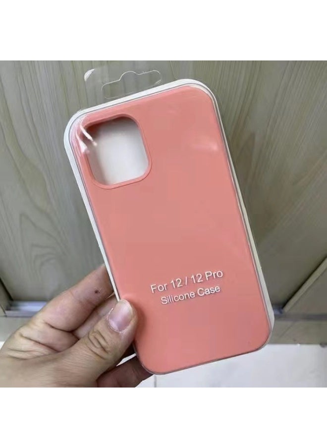 Generic All-inclusive 15 Apple 13 Liquid Silicone 14 Mobile Phone Case 13Promax Straight Edge 15pro Protective Case 13Pro-Color:Begonia Color [all Inclusive]-Applicable Models:Apple 13promax [with Logo]  - Image 1
