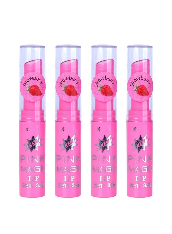 بينر مجموعة أحمر الشفاه الوردي السحري المتغير اللون بخلاصة الفاكهة، عبوة من 4 قطع (وردي، 14 جرام) - Image 1