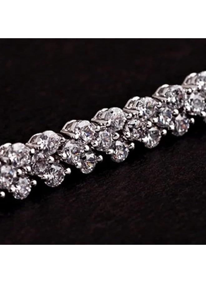 Shining Diva Fashion Platinum Plated Crystal Bangle Bracelet For Women And Girls 14677B  - Image 5