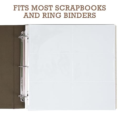 Samsill Scrapbook 6 Pocket Refill Pages 12x12 Inch, 50 Pack, Fits 3 Ring Scrapbook Binders and 12x12 Photo Albums, Holds 12 4x6 Inch Photos, Top-Loading, Heavy-Duty, Super Clear - Image 3