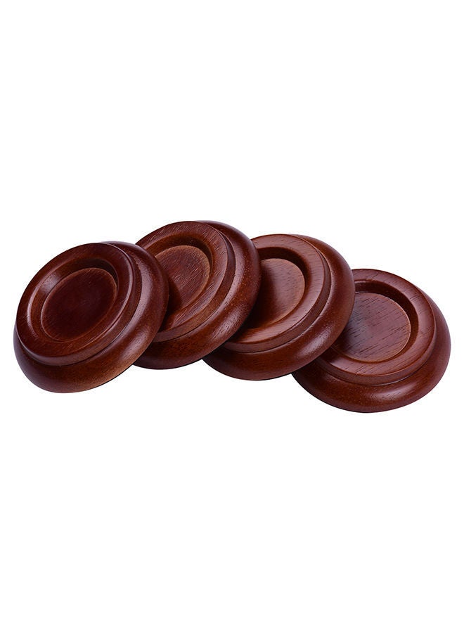 نيبمينينت طقم أكواب لتثبيت عجلة ساق البيانو العمودية من الخشب بلون سادة 4 قطع - Image 5