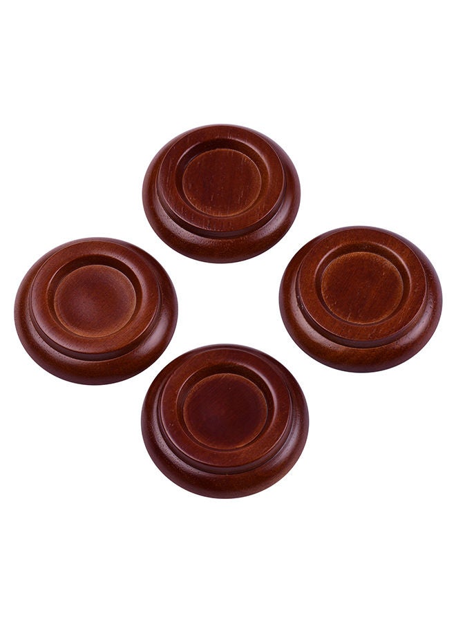 نيبمينينت طقم أكواب لتثبيت عجلة ساق البيانو العمودية من الخشب بلون سادة 4 قطع - Image 1