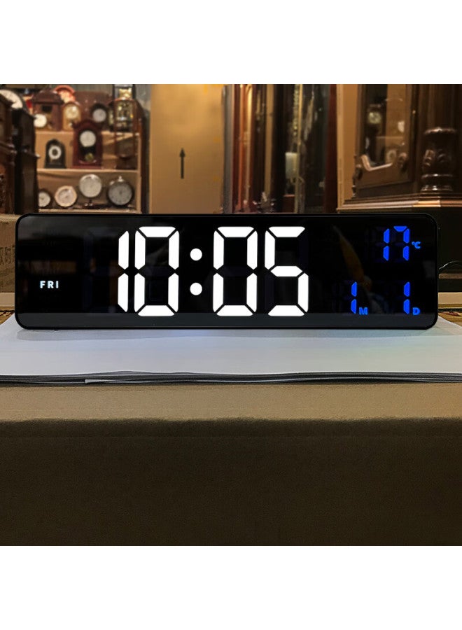Hense Led Desktop Clock, Living Room Table Clock, Multifunctional Electronic Digital Alarm Clock, Wall-mountable, Bedroom Bedside Alarm Clock, Desktop Clock Ha6625 Black - Image 1