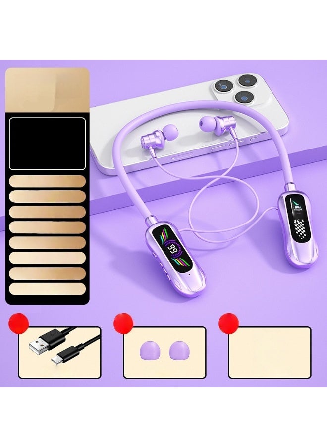 EBMINI New Digital Noise Cancelling Neck Hanging Wireless Bluetooth Earphones