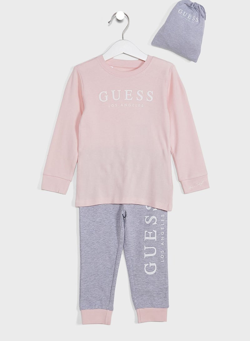 GUESS Kids Logo T-Shirt & Pants Set - Image 1