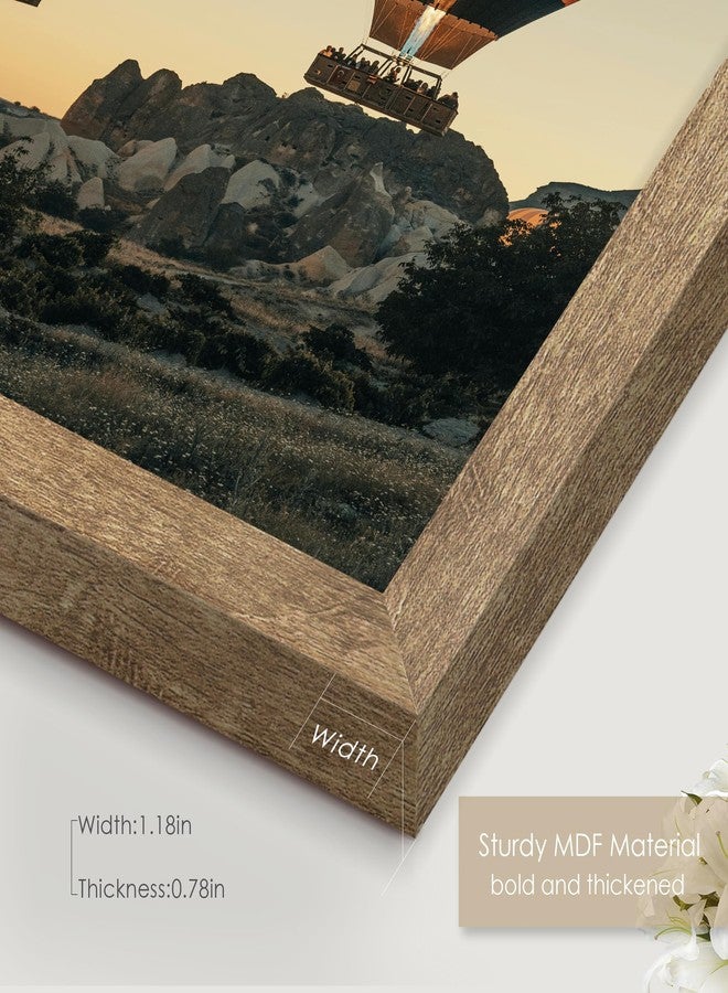 Fisnish 24x36 Poster Frame Natural Woodgrain Brown, Poster Frames 24 x 36 inches or 24x36 Picture Frames with HD Plexiglass Durable and Scratch-proof for Horizontal or Vertical Wall Mounting, 1 Pack - Image 5