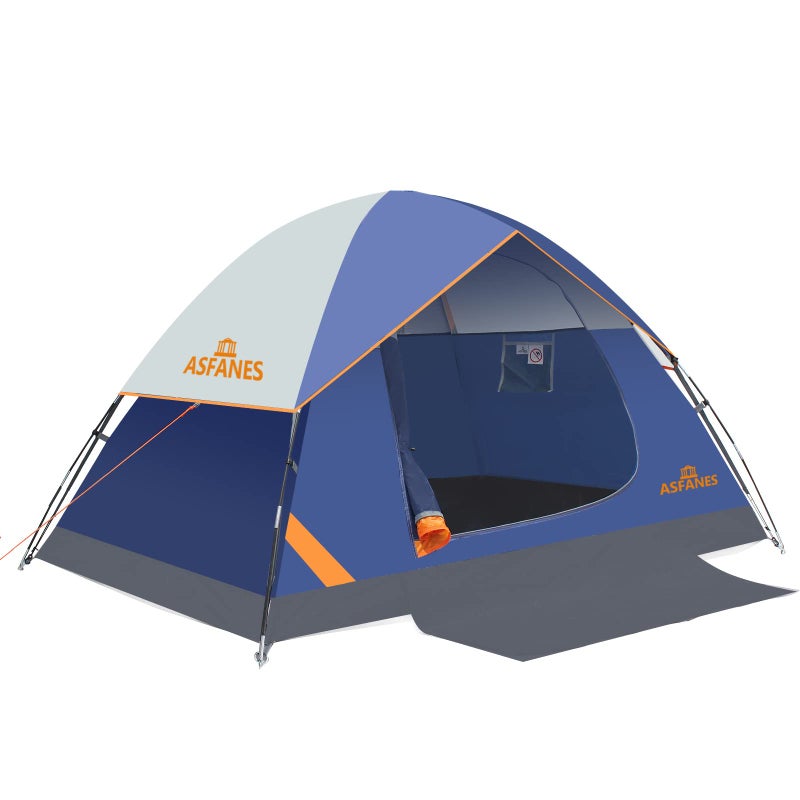 ASFANES 2 Person Waterproof Tents for Camping Easy Setup Outdoor Portable Backyard Camping Tents Suitable for Car, Backpacking, Hiking, Picnic or Fishing, Navy Blue - Image 1