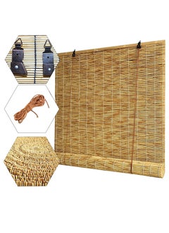 LINGWEI Outdoor Window Blinds Bamboo Roller Blinds with Roller Accessories Hanging Window Curtain Roll Up Shades Reed Curtain  - Image 3
