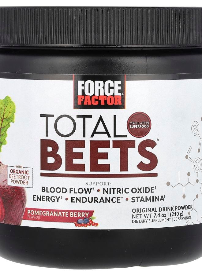 Force Factor Total Beets Original Drink Powder Pomegranate Berry 7.4 oz (210 g)
