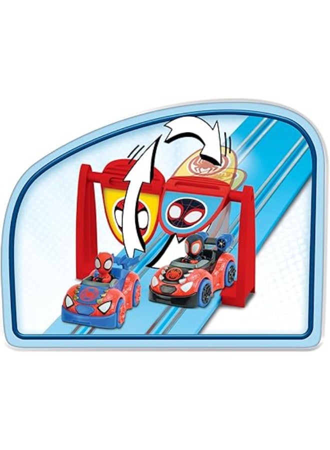 كاريرا فيرست RC مضمار سباق "سبايدي – انطلق يا سبايدي!" – موديل 20063050 | مضمار بطول 2.9 متر قابل للتوسيع | سيارات مرخصة من مارفل بمقياس 1:50 | لعبة سباق كهربائية ثنائية التحكم عن بعد للأطفال من عمر 3 سنوات فما فوق وللكبار - Image 5