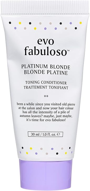 Evo Fabuloso Platinum Blonde Toning Conditioner Conditioner for ColourTreated Hair Helps Maintain Depth Tone Shine Travel Size 30ml 101floz - Image 1