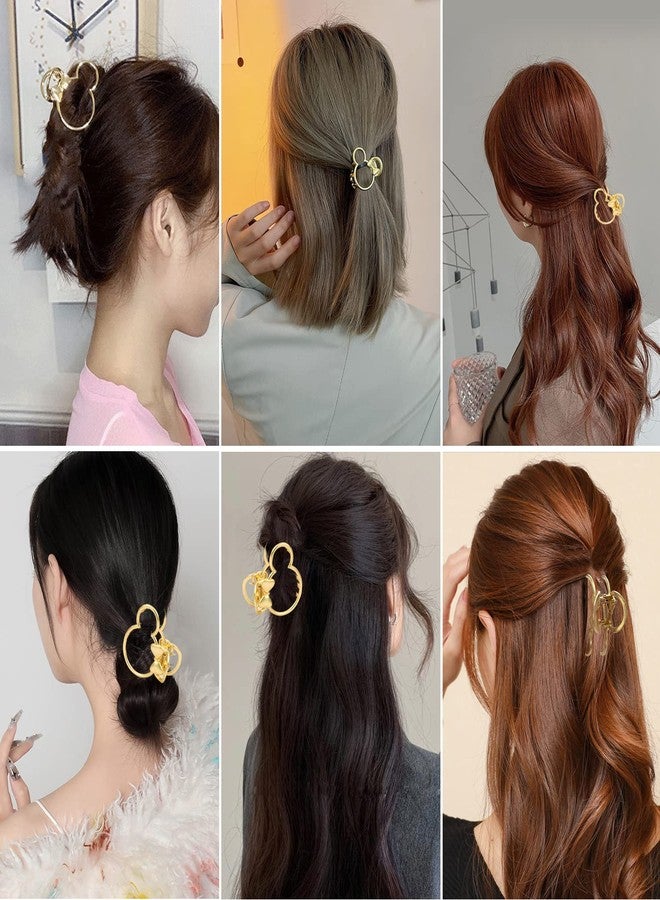 BENOSPACE 2Pcs Metal Hair Claw Clips Mouse Lady Large Gold Hair Clips for Thick Heavy Hair Mouse Head Hollow Out Non-slip Hair Catch Barrette Jaw Clamp Fashion Hair Styling Accessories for Women - Image 5
