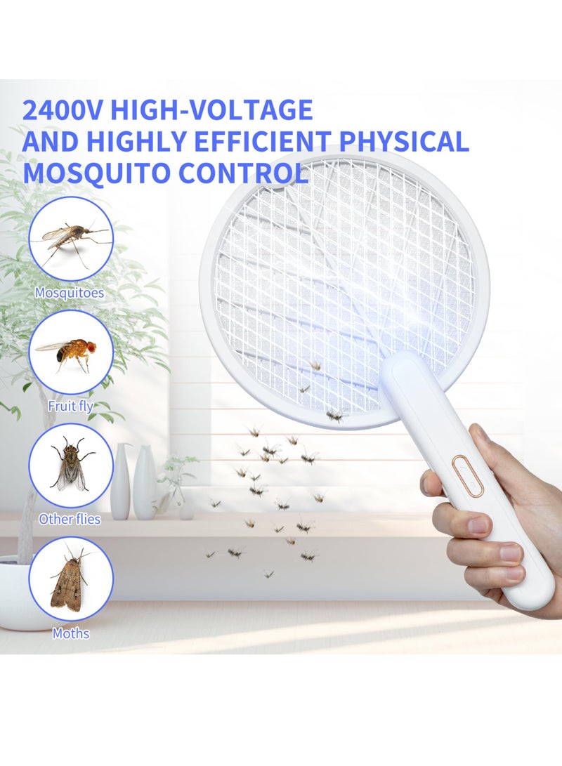SYOSI مضرب كهربائي لقتل الذباب مع مصيدة حشرات معلقة ومصباح لطرد البعوض 2 في 1 جهاز قوي لقتل الذباب مع قاعدة قابلة لإعادة الشحن USB للاستخدام في المنزل وغرفة النوم والمطبخ والمكتب والفناء - Image 3