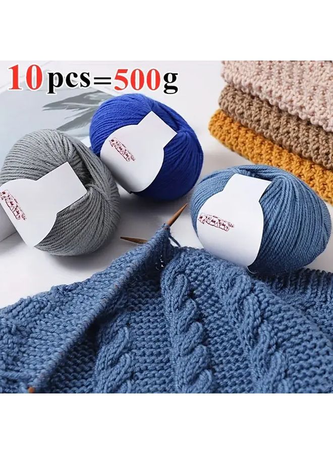 10 Pack Premium Australian Wool Yarn 500g Assorted Colors for DIY Knitting Crochet Sweaters Scarves Hats - Image 1