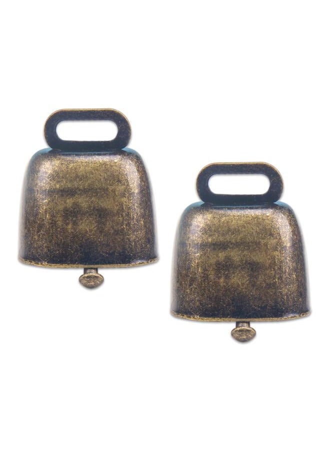 KOOBOOK 2Pcs Cow Horse Sheep Grazing Copper Bells Cattle Farm Animal Copper Loud Bronze Bell (Small) - Image 1