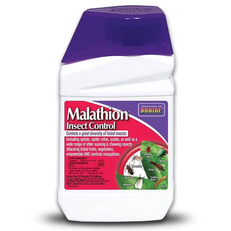 Bonide Malathion Insect Control, 16 oz Ready-to-Mix Concentrate Bug & Spider Mite Killer for Outdoor Garden Use - Image 1
