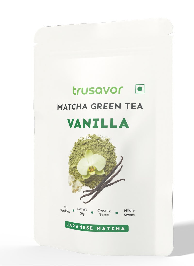 Trusavor Vanilla Matcha Green Tea Powder, 50g, Premium Japanese, Sweet Creamy Finish  - Image 4