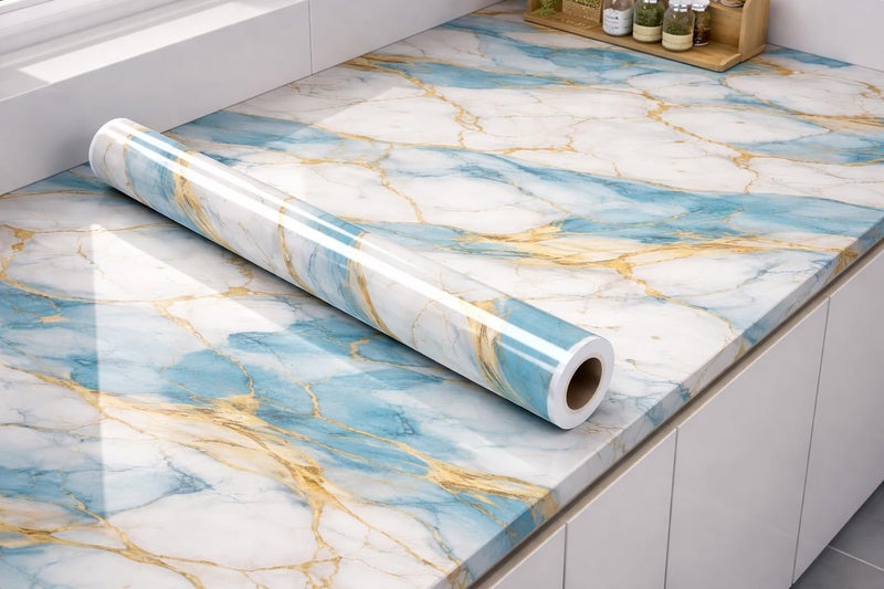 Jig-Tik 60cm x 200cm Kitchen Wallpaper | Oil-Proof & Waterproof Self-Adhesive Wall Sticker | Heat-Resistant Aluminium Backsplash Roll | Anti-Mold Kitchen Wall Covering (Pack of 2) - Image 1