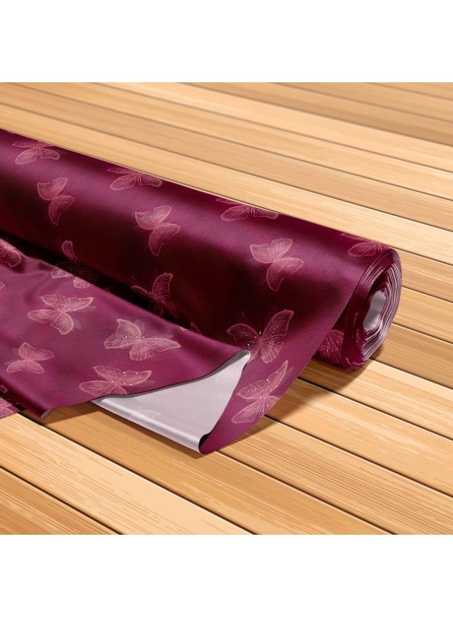 فيلاتو Ù‚Ù…Ø§Ø´ Ø­Ø±ÙŠØ± Ø§Ù„Ù„ÙŠÙ„ Ø¹Ø±Ø§Ù…ÙŠ Ø¨Ø§Ù„ÙŠØ§Ø±Ø¯Ø©ØŒ Ù„ÙˆÙ† Ø¹Ù†Ø§Ø¨ÙŠ ØºÙ†ÙŠØŒ Ù�Ø±Ø§Ø´Ø§Øª ÙˆØ±Ø¯ÙŠØ©ØŒ Ø¬Ù„Ø§Ø¨ÙŠØ© Ù…Ø®ÙˆÙŠØ±ØŒ Ø®ÙŠØ§Ø·Ø©ØŒ Ø¹Ø±Ø¶ 58 Ø¨ÙˆØµØ© - Image 5